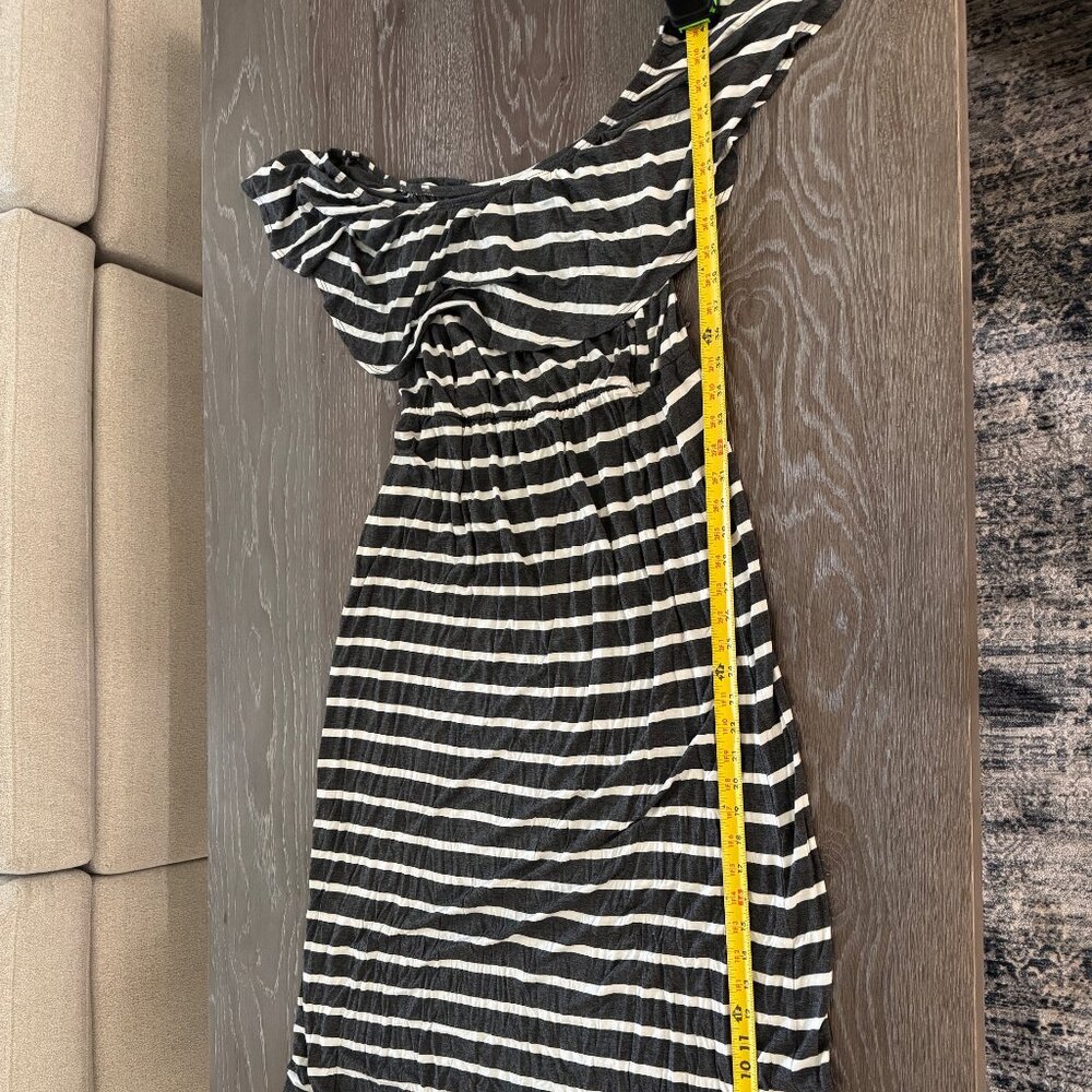 WORN ONCE Womens Stitch Fix Nine Britton dark grey striped maxi dress size XL - Picture 3 of 4